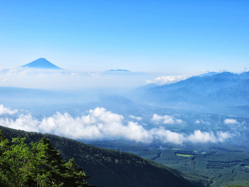 富士山、毛無山、鳳凰三山