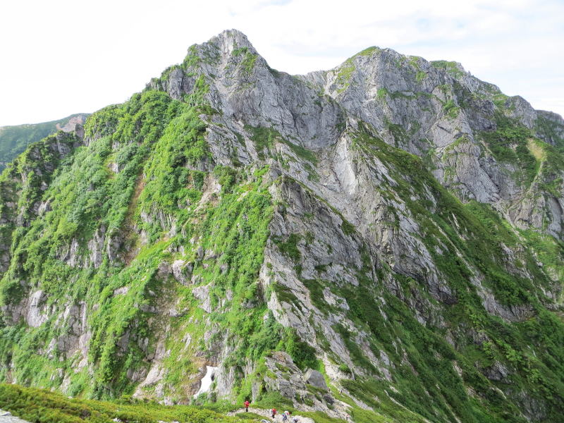 北峰への登り・不帰キレットの核心部