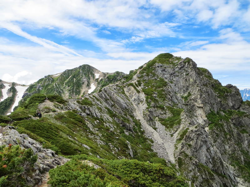 不帰嶮・Ⅱ峰南峰までの稜線