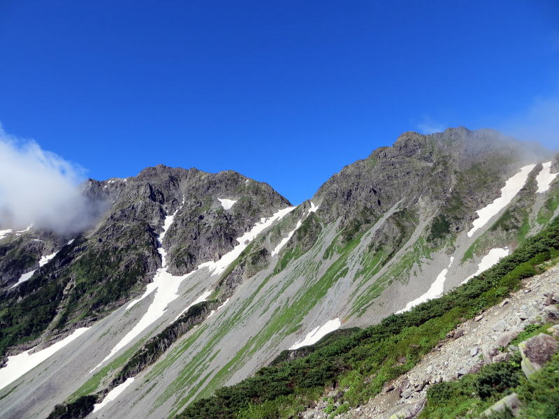 奥穂高岳と涸沢岳