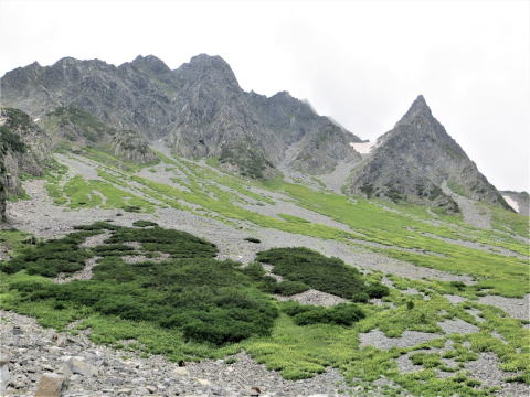 涸沢岳と涸沢槍