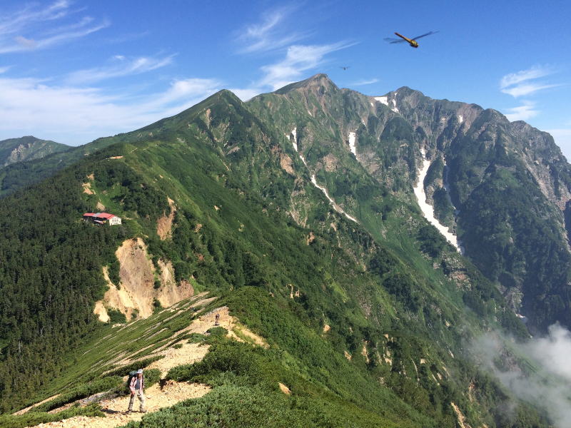 鹿島槍ヶ岳と冷池山荘